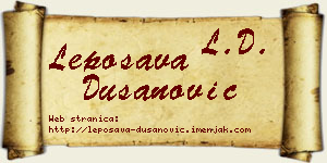 Leposava Dušanović vizit kartica